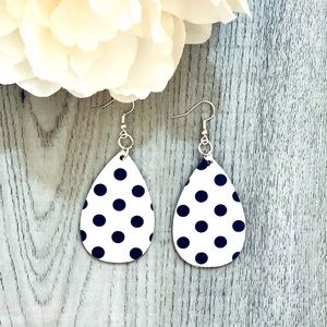 Polka Dot Wooden Earrings